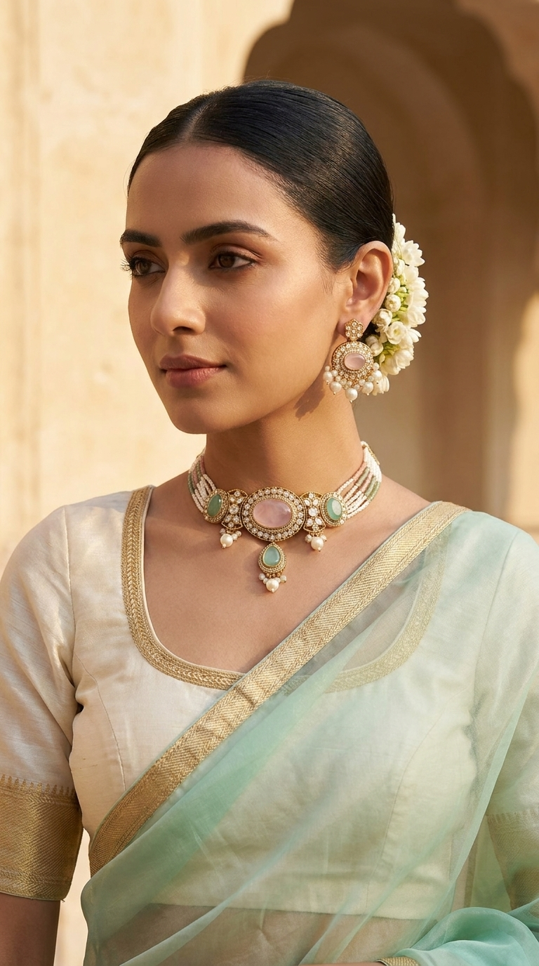 Nizam Royalty Kundan & Pearl Choker Set