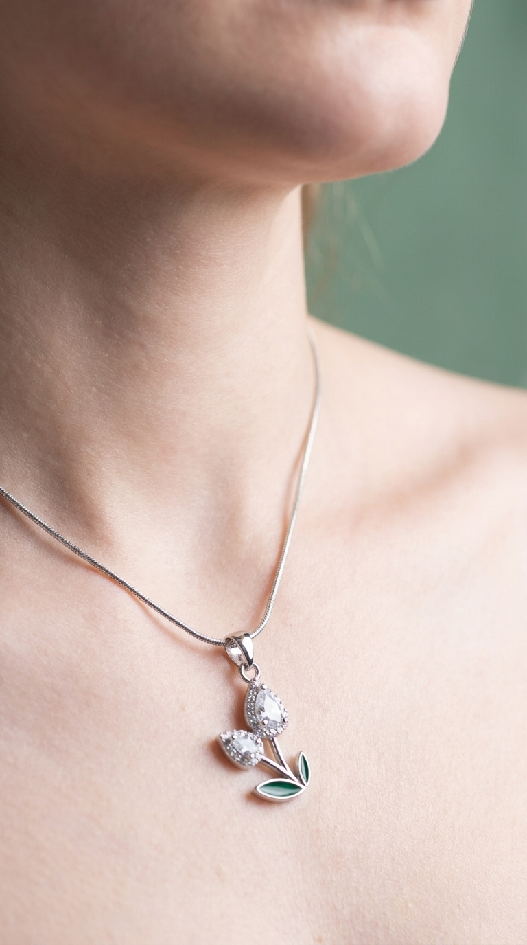 Silver Tulip Pendant